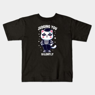 Cat Mime, Judging You Silently Kids T-Shirt